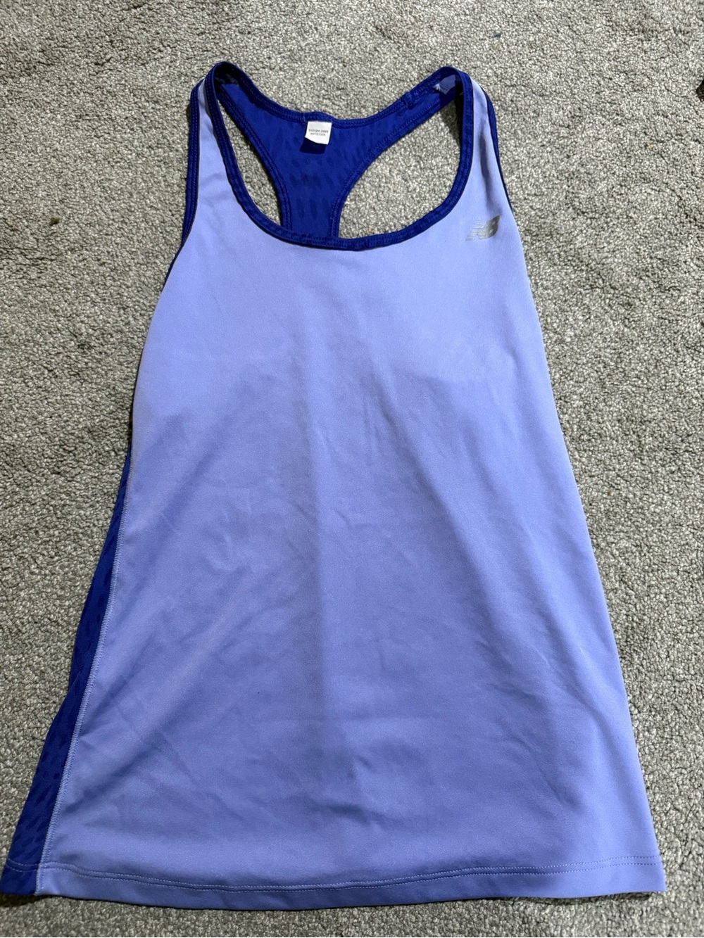 New Balance Lavender Racerback Athletic Tank with Navy Trim